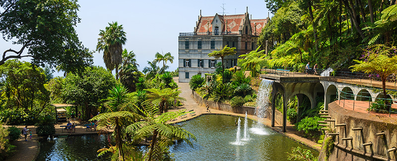 view from above of the Monte Tropical Garden in Funchal, Madeira Island