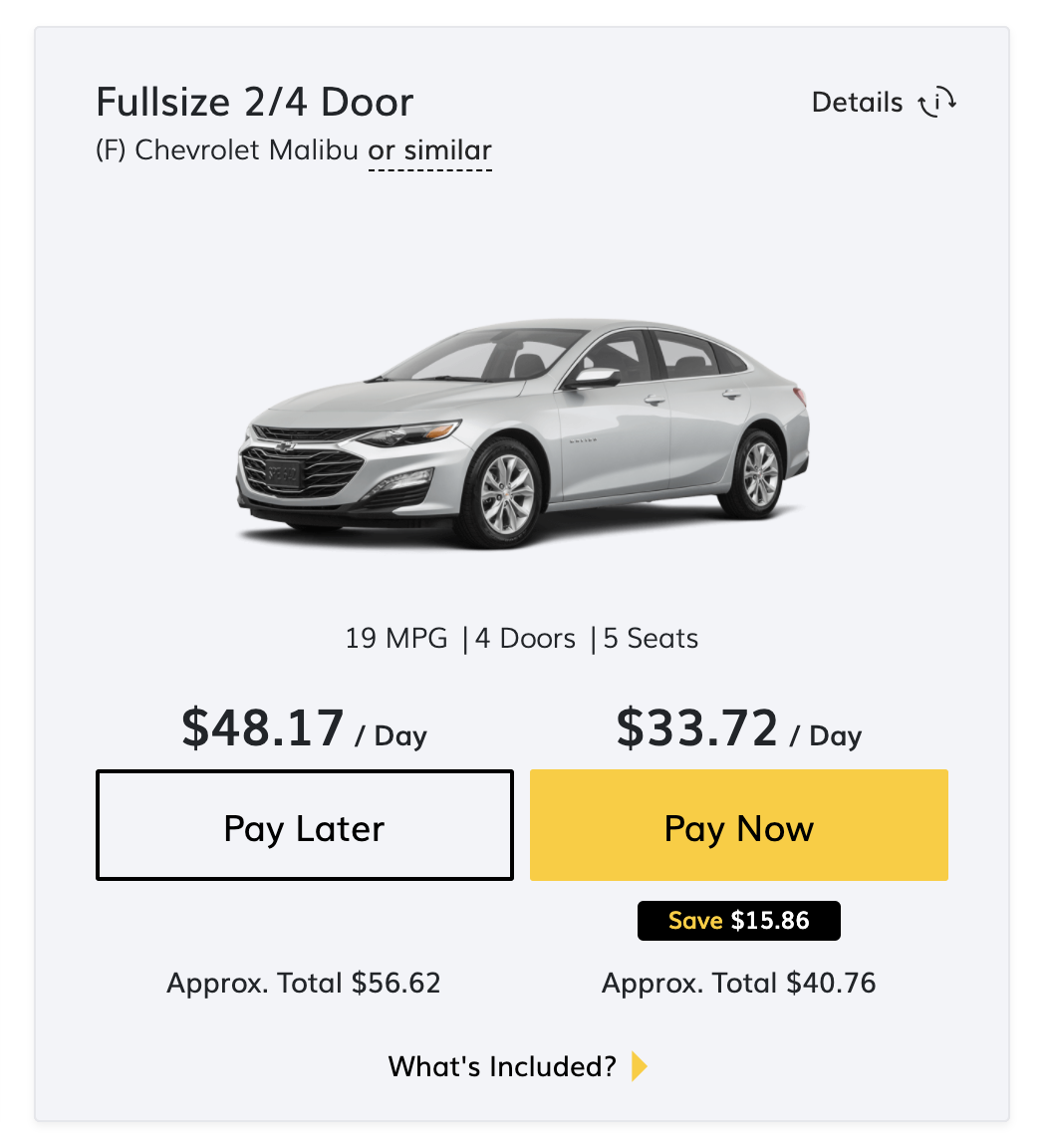 Pre Pay Car Rental, Pay Now and Save